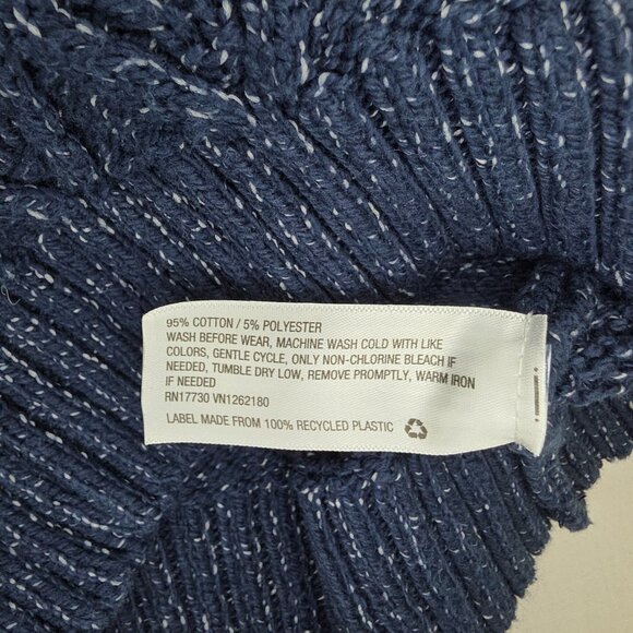 Cat & Jack Sweater Toddler Boys 2T Blue Shawl Neck Collar Cable Knit Pullover - Picture 4 of 8